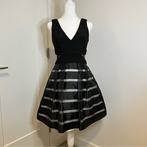 Xscape Black and Silver Crinoline Dress